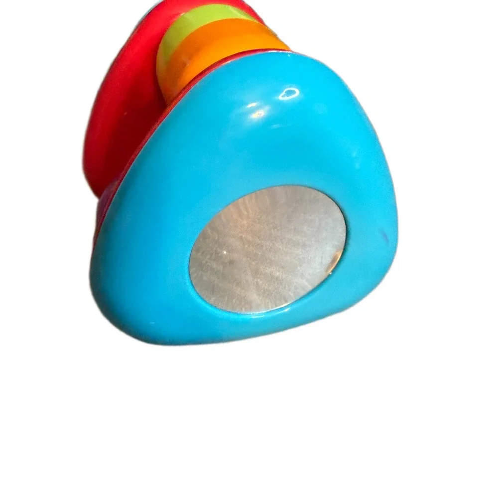 Multicolor Sensory Activity Toy Triangle with Mirror and Spinning Ball 4 Inch